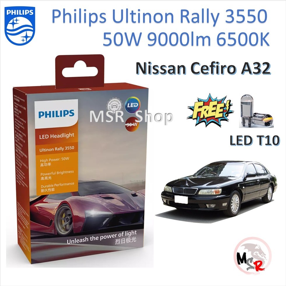 Philips หลอดไฟหน้ารถยนต์ Ultinon Rally 3550 LED 50W 8000/5200lm Nissan Cefiro A32 ประกัน 1 ปี ส่งฟรี