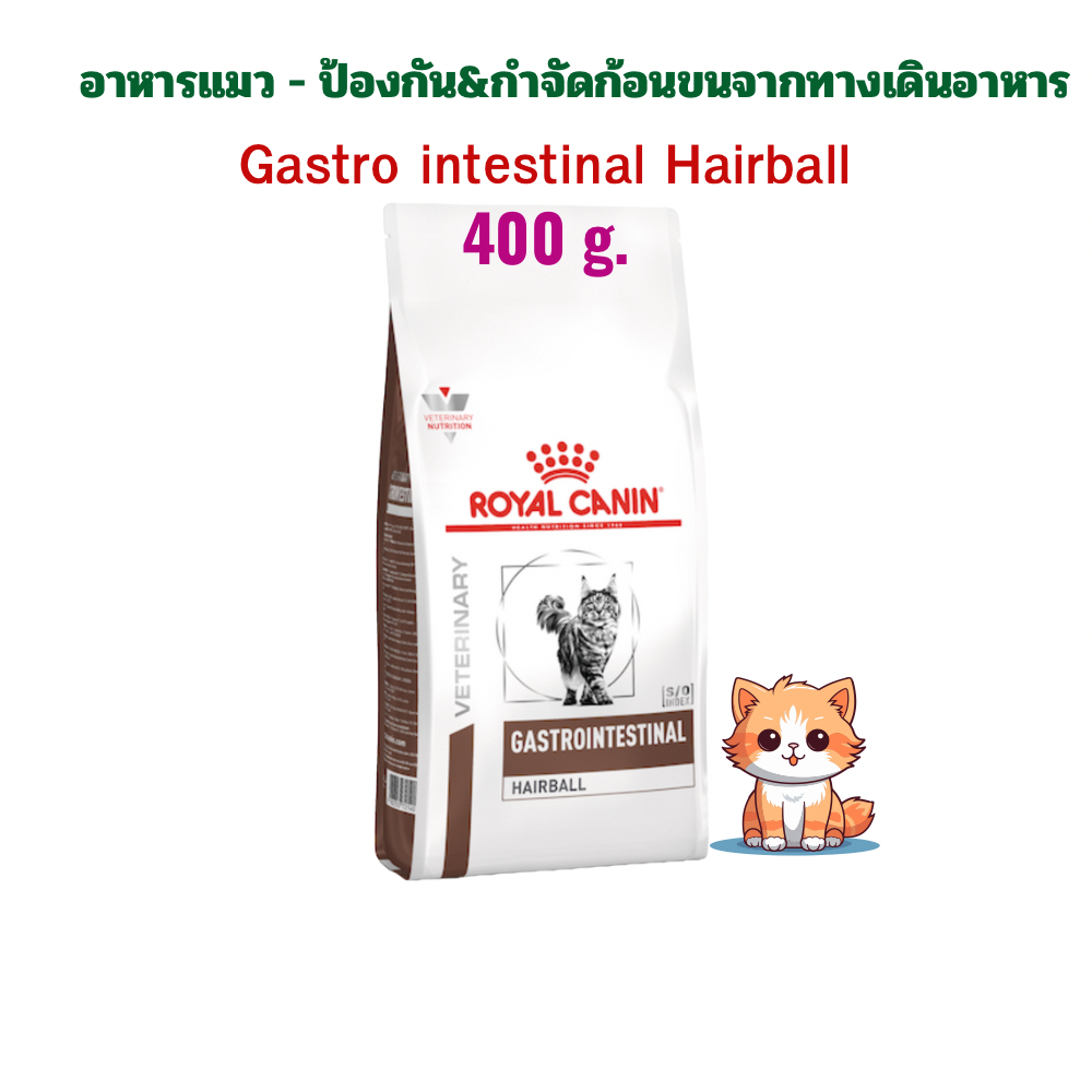 (หมดอายุ : 19/10/2026)royal canin อาหารแมวป้องกัน และกำจัดก้อนขนในทางเดินอาหาร hairball 400 กรัม