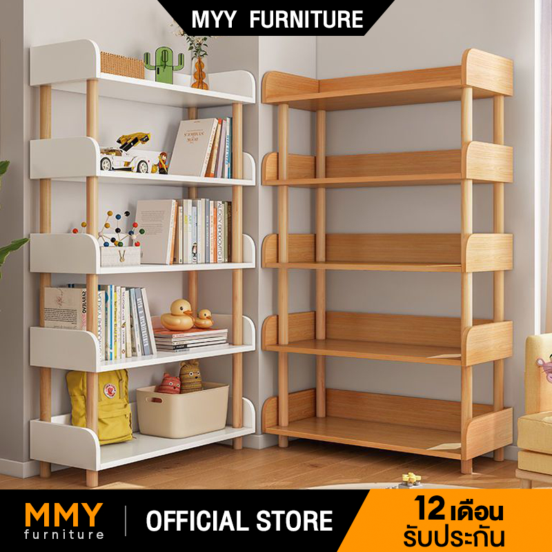 MMY หลายชั้น ชั้นวางของ 80*24*181cm ชั้นวางหนังสือ เข้ากับบ้านสไตล์เรียบง่าย เด็กตู้หนังสือห้องนอ ตู้สำหรับวางของโชว์