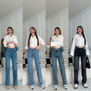🛍️รับเปลี่ยนสินค้า ยีนส์ทรงกระบอกตรง📌punnyยีนส์ใหม่มาแรงเกงย…