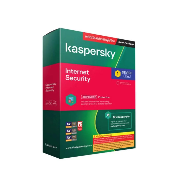 ANTIVIRUS (แอนตี้ไวรัส) KASPERSKY INTERNET SECURITY 1-DEVICE 1 YEAR (KL19394CAFS)