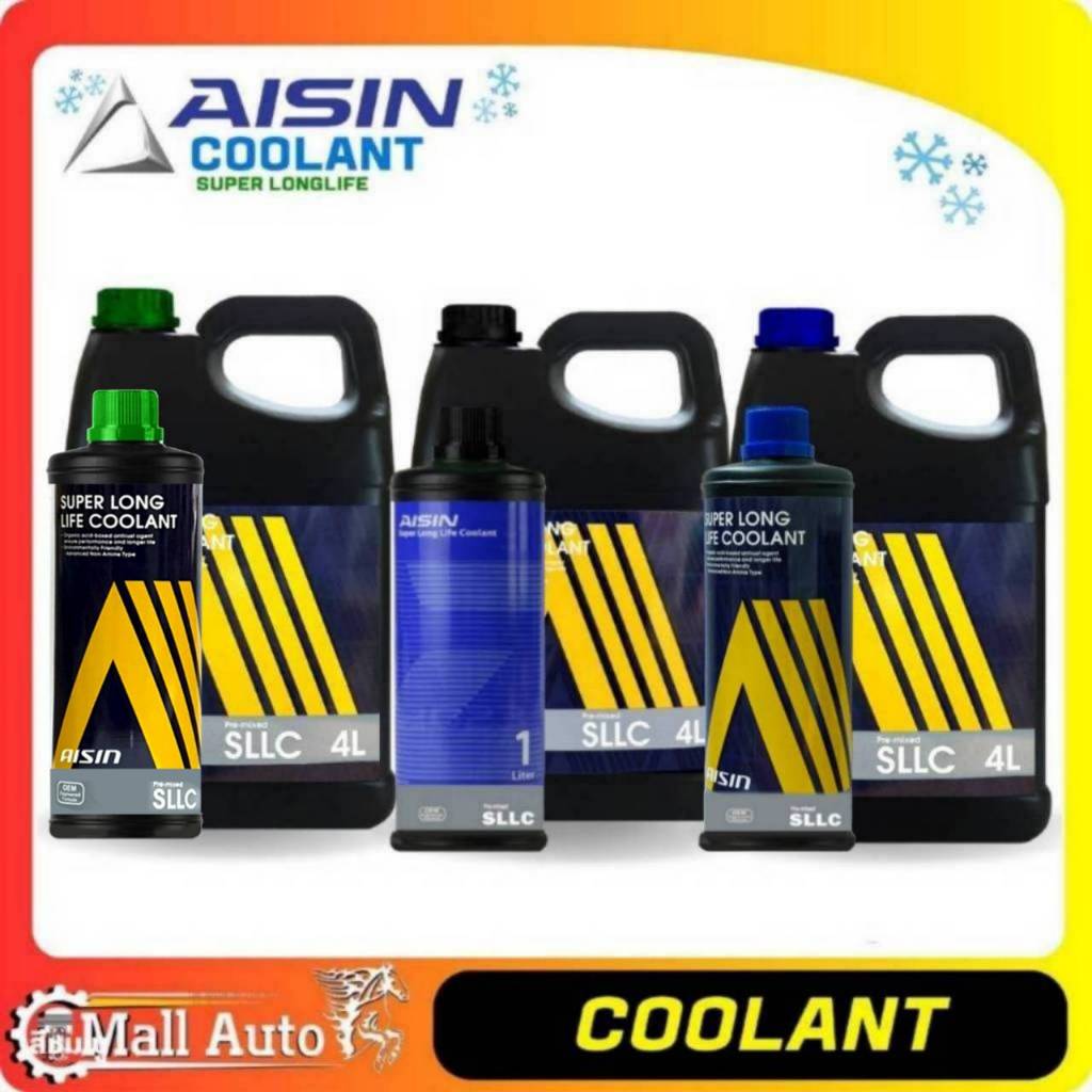 Aisin Coolant น้ำยาหม้อน้ำ น้ำยาเติมหม้อน้ำ ไอชิน *น้ำสี ชมพู ฟ้า เขียว ขนาด 1ลิตร และ 4 ลิตร *กดตัวเลือกสินค้า