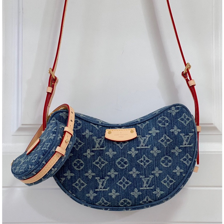 พรี​ ราคา6800 Lv Louis Vuitton M46856 Croissant Denim shoulder bag กระเป๋าสะพายข้าง size21 X 7 X 5 cm