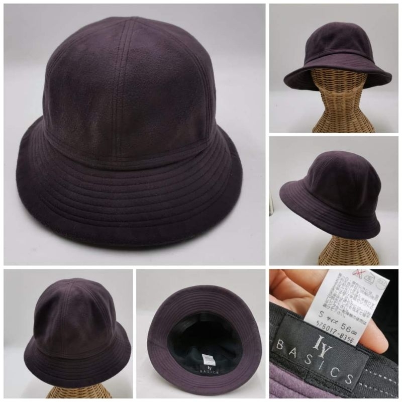 IY basics bucket hat หมวกทรงบัคเก็ตแบบมน สีม่วงเปลือกมังคุด