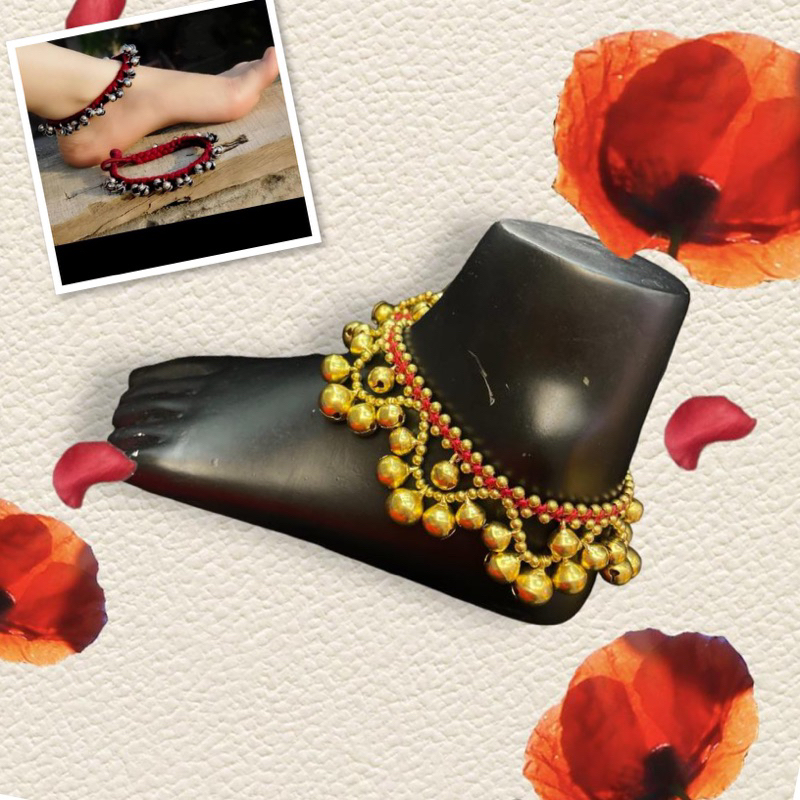 Anklets colored stone braided with wax rope bohemian anklets , anklets wear for wealth 1 pair