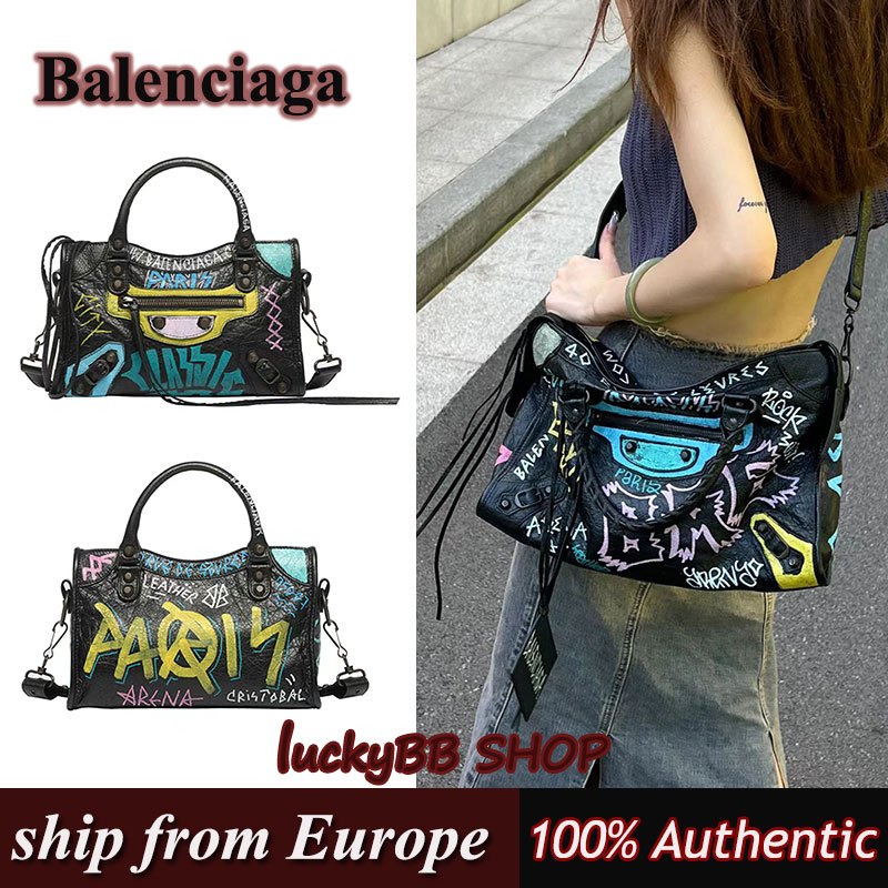 Balenciaga กระเป๋าไหล่ข้ามตัว กระเป๋าถือ ของแท้100%