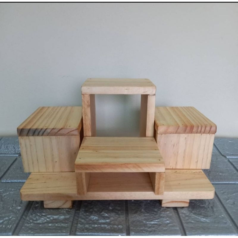 ชั้นบูชาพระ โต๊ะหมู่บูชา โต๊ะวางพระ องค์เทพ ของศักดิ์สิทธิ์ โต๊ะวางของ ทำจากไม้สน
