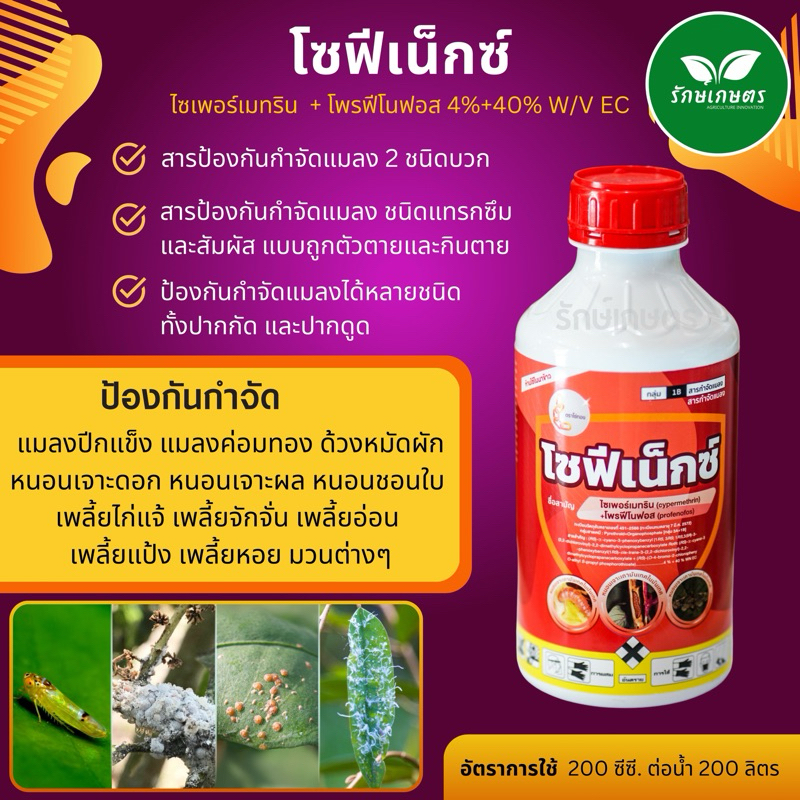 โฟฟีโนฟอส40% +ไซเปอร์เมทริน4% (โซฟีเน็กซ์)