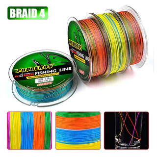 PROBEROS สายพีอีถัก4 เอ็นตกปลา สายตกปลา หลากสี เหนียว ทนทาน ยาว100 เมตร FISHING LINE