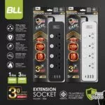 แท้ BLL ปลั๊กไฟ รุ่นB86 รางปลั๊กไฟ 4 ช่องเสียบ 4 สวิตซ์ 3 ช่อง USB และ 1 ช่อง Type C ยาว 3 เมตร ปลั๊กสามตา รับประกัน 3ปี