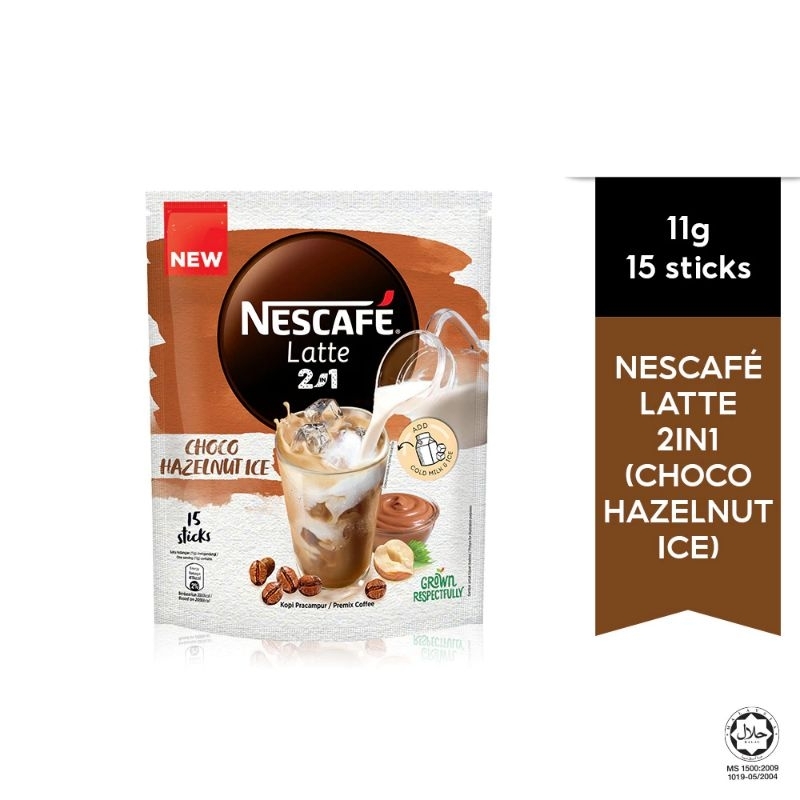 NESCAFE Latte 2in1 Ice Choco Hazelnut Ice Salted Caramel (11g x 15's) NESCAFE ไอซ์ ช็อกโก เฮเซลนัท ไ