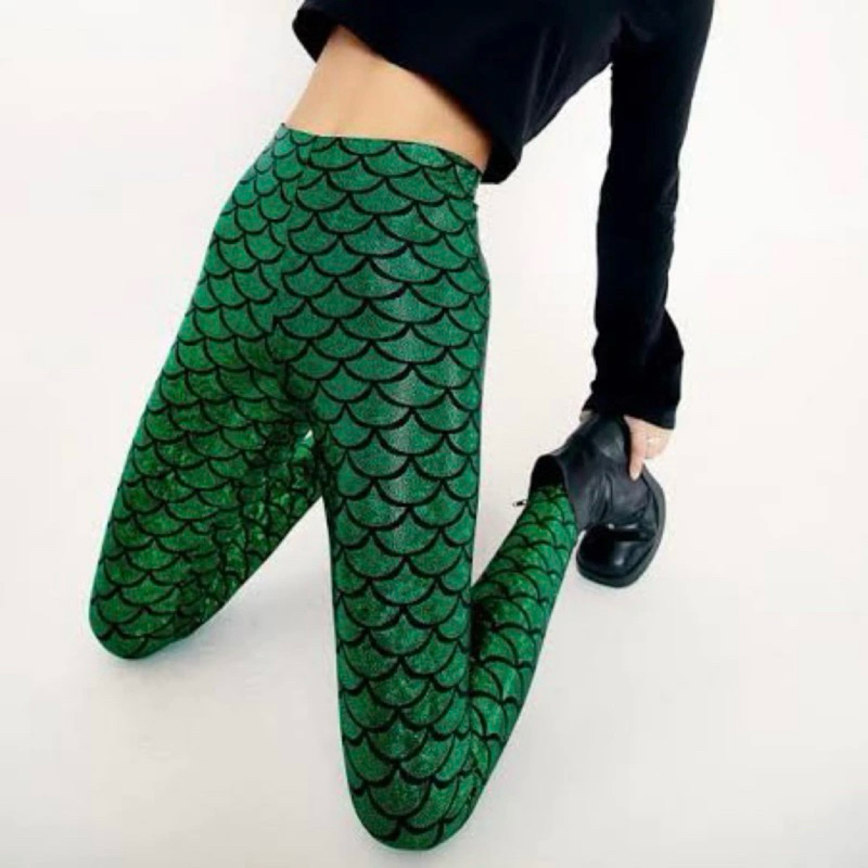 พร้อมส่ง Mermaid leggings Green เลกกิ้งนางเงือก กางเกงนางเงือก
