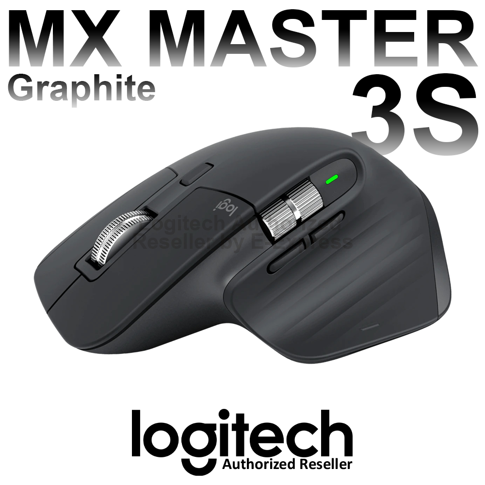Logitech MX Master 3S Performance Wireless Mouse (Graphite) เมาส์ไร้สาย สีดำ ของแท้ ประกันศูนย์ 1ปี