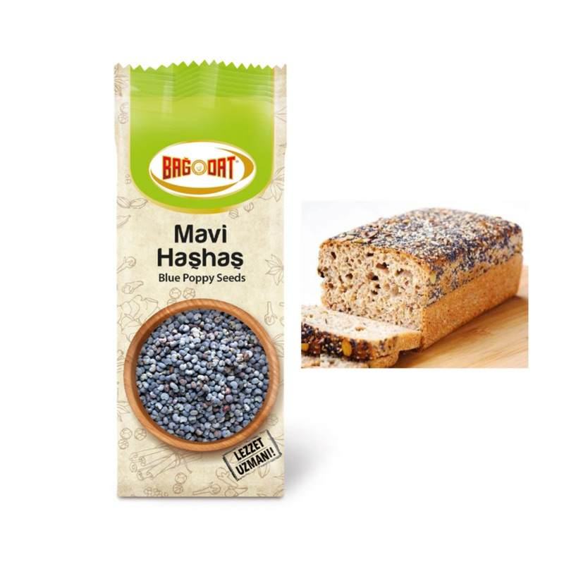 Bağdat Blue Poppy Seeds (Haşhaş Mavi) 80g เมล็ดป๊อปปี้ สีน้ำเงิน เกรดทำอาหาร จากตุรกี Exp. 11/2027