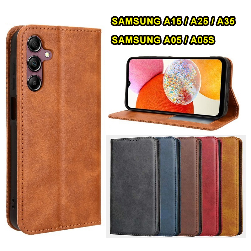 ซื้อ Case For Samsung A06 A16 A15/A25/A35/A05/A05s/A55 รุ่นใหม่ พร้อมส่ง เคส ฝาพับ ใส่บัตรได้ สำหรับ ซัมซุง เอ15 5จี XU