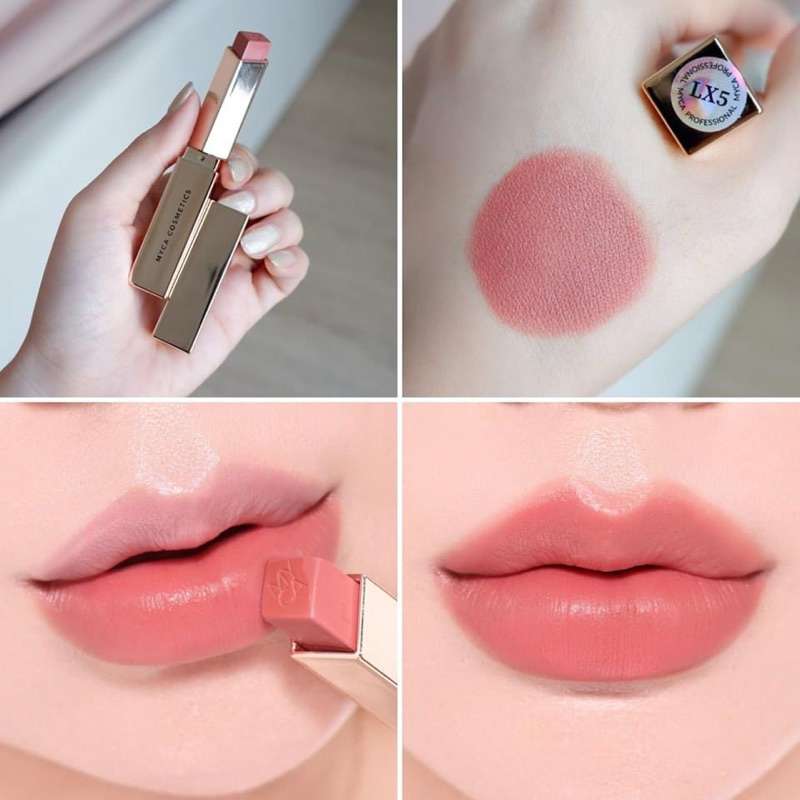 ลิปรุ่นใหม่ MYCA สีสวยละมุน ดูแพง เนื้อ Silky Matte มีความชุ่มชื่น เนื้อเนียนนุ่ม ไม่แห้ง