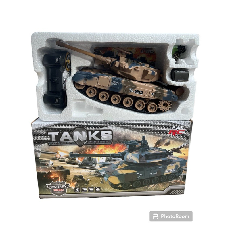 รถถังบังคับวิทยุT90 ยิงลูกBBได้จริง 2.4GHz ขับเคลื่อนตีนตะขาบสายพานรายละเอียดสวยแบตเตอรี่ชาร์จอุปกรณ์พร้อมเล่น - รูปที่ 4