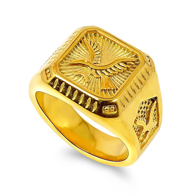 แหวนแสตนเลส18K ลายนกอินทรีย์