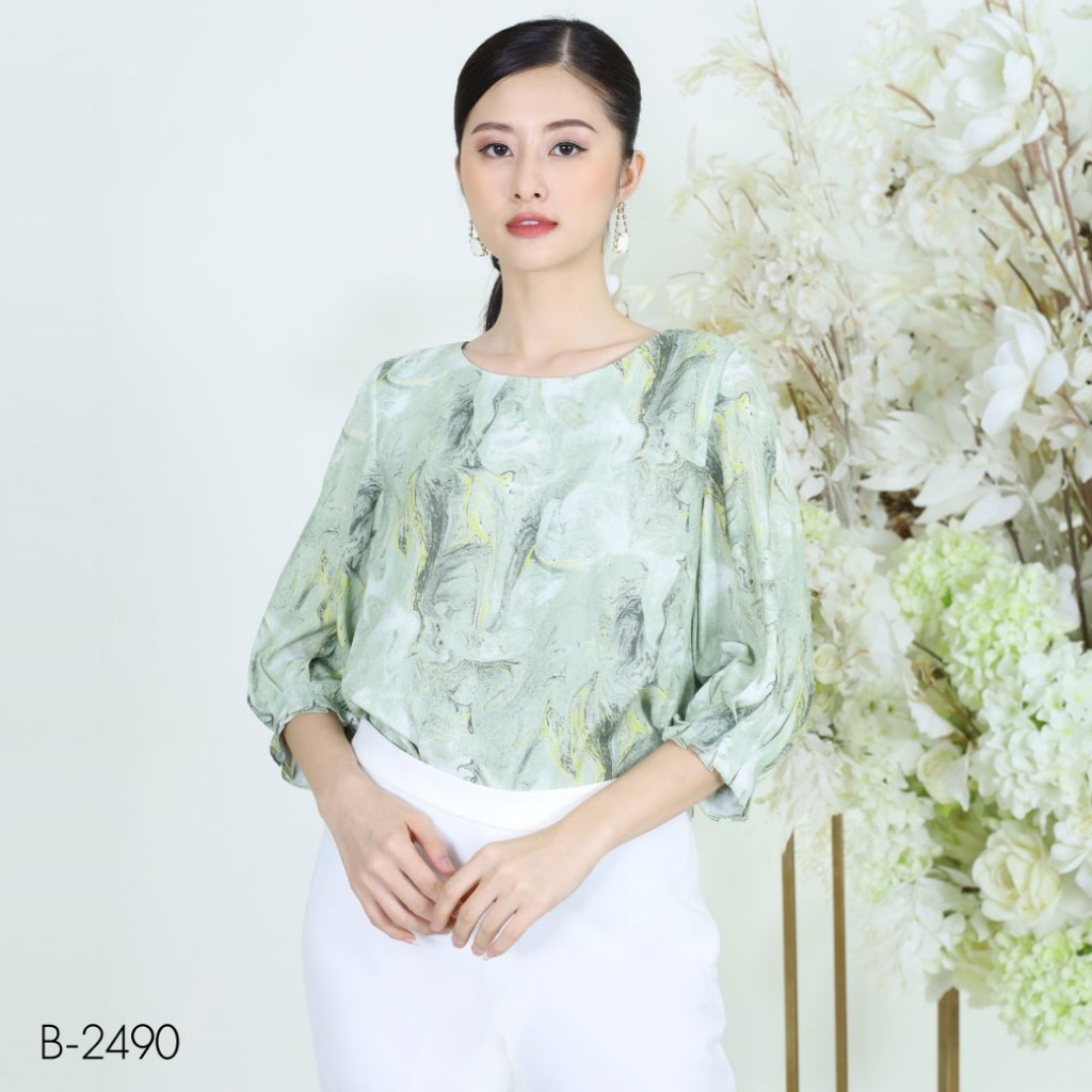 MIKIKO Blouse MI-B2490 Cotton วอยล์ แขนยาว IGPU23-9