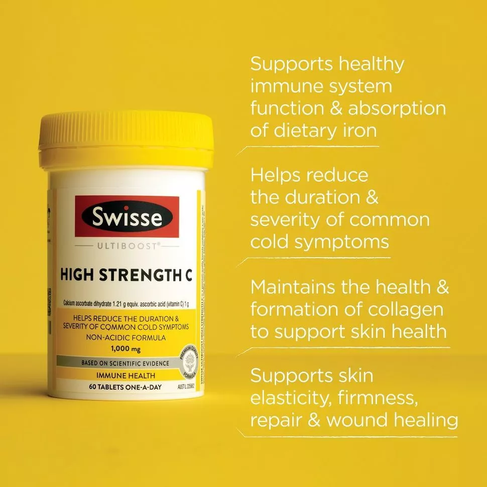 Swisse Ultiboost Vitamin C 1000mg 150 Tablets วิตามินซี บำรุงผิวใส เสริมภูมิคุ้มกัน บรรเทาอาการหวัด thumbnail 6
