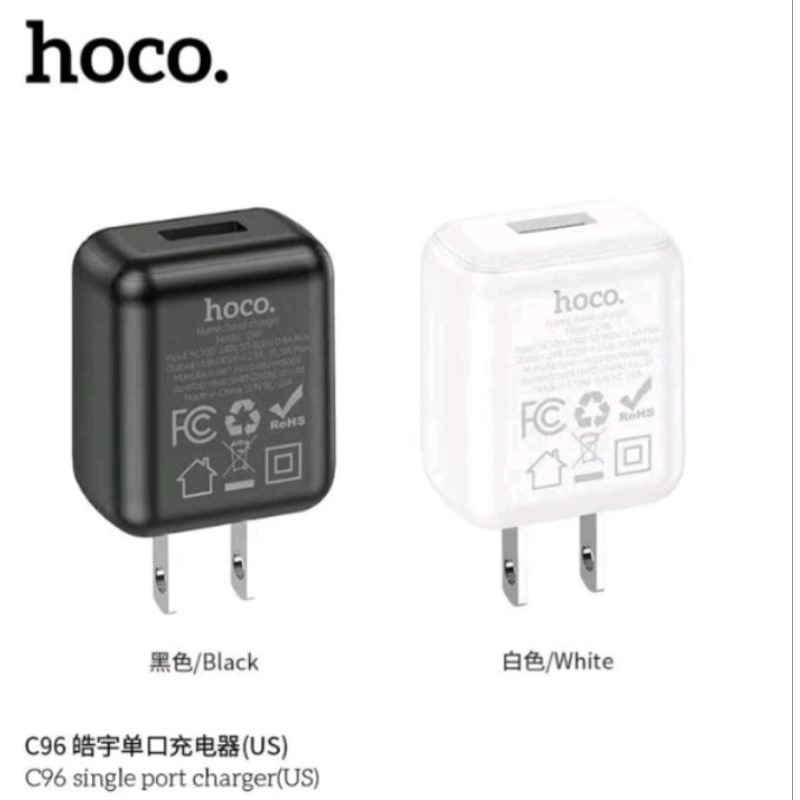 Hoco C96 หัวชาร์จ หัวชาร์จไฟบ้าน 1 USB ชาร์จเร็ว 2.1A ปลั๊กชาร์จ USB Travel Charger