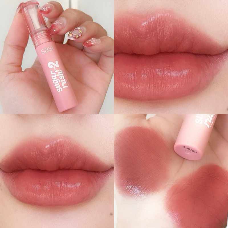 ลิปรุ่นใหม่ sasi Sugar Rush สี09 ตุ่นน้ำตาลอมแดงสวยมากก ฟินิชฉ่ำทาง่ายติดทน สีสวยชัดดดไม่ผิดหวังแน่น