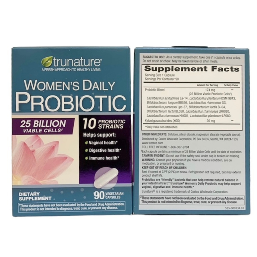🔥🔥Exp.01/2027 Trunature Women's Daily Probiotic 90 Vegetarian Capsules