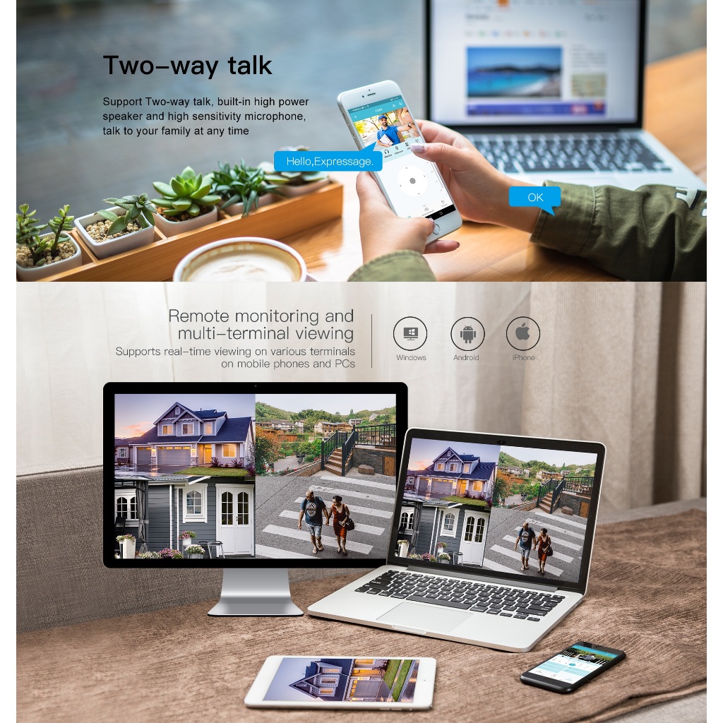 VSTARCAM CS58 WiFi SUPER HD 1296p 3MP กล้องวงจรปิดไร้สาย Ai + ตรวจจับสัญญาณแจ้งเตือน