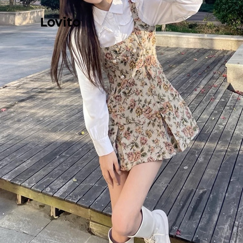 lovito ชุดแซคลายดอกXl สาวอวบ
