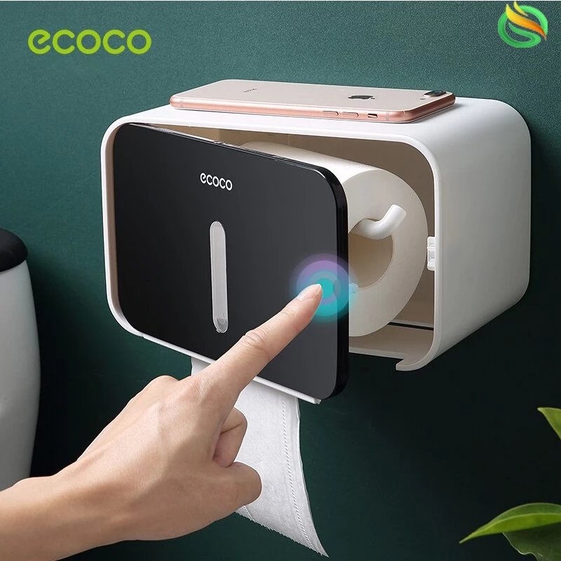 [พร้อมส่ง]Ecoco ห้องน้ำ กล่องใส่ทิชชู่ กันน้ำ กล่องใส่กระดาษทิชชู่ ติดผนัง สไตล์มินิมอล E1903