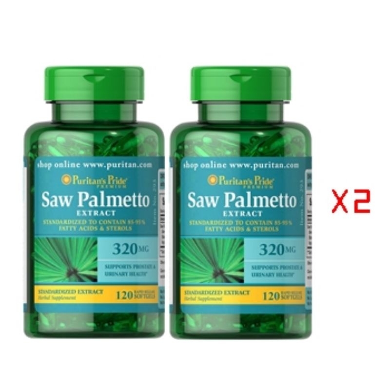 Puritan's Pride Saw Palmetto Standardized Extract 320 mg / 120 Softgels (Promotion X2)