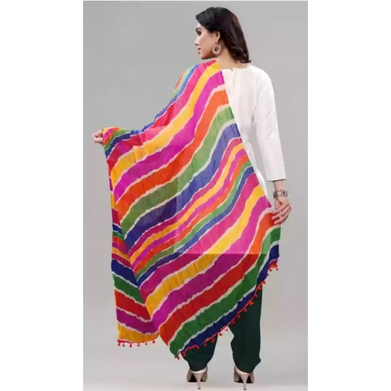 scarf ดูปัตตาหลากสีของอินเดีย ชุนนี ผ้าพันคอผ้าฝ้าย indian multicolour dupatta,chunni,scarf in cotto