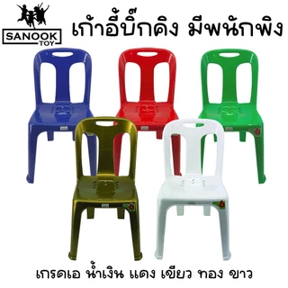 เก้าอี้พลาสติก บิ๊กคิง เก้าอี้มีพนักพิง พลาสติกเกรดเอ รับน้ำหนักได้ไม่เกิน 90 กก.
