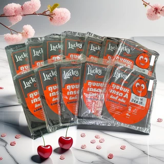 12 ชิ้น (ยกโหล) ถุงขยะพับ Lucky clean x ไซส์ S-XL ผลิตจากเม็ดพลาสติกใหม่เหนียวและรับน้ำหนัก
