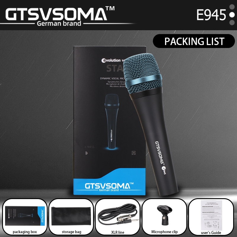GTSVSOMA แท้ e945 ไมค์สายของแท้ ไมโครโฟน Dynamic ไมโครโฟนสตูดิโอ การแสดงบนเวที ไมค์สาย ร้องเพลง