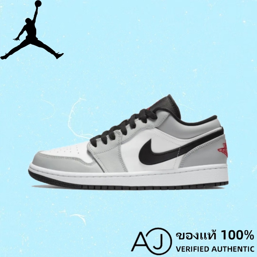 [ของแท้ 100%] Nike Air Jordan1 Light Smoke Grey 小Dior Sports shoe ash