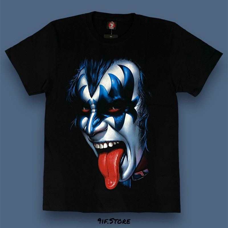 เสื้อยืดวงคิส KISS (ป้ายROCK YEAH) สกรีนหน้า-หลัง ลายคิสลิ้นแดง