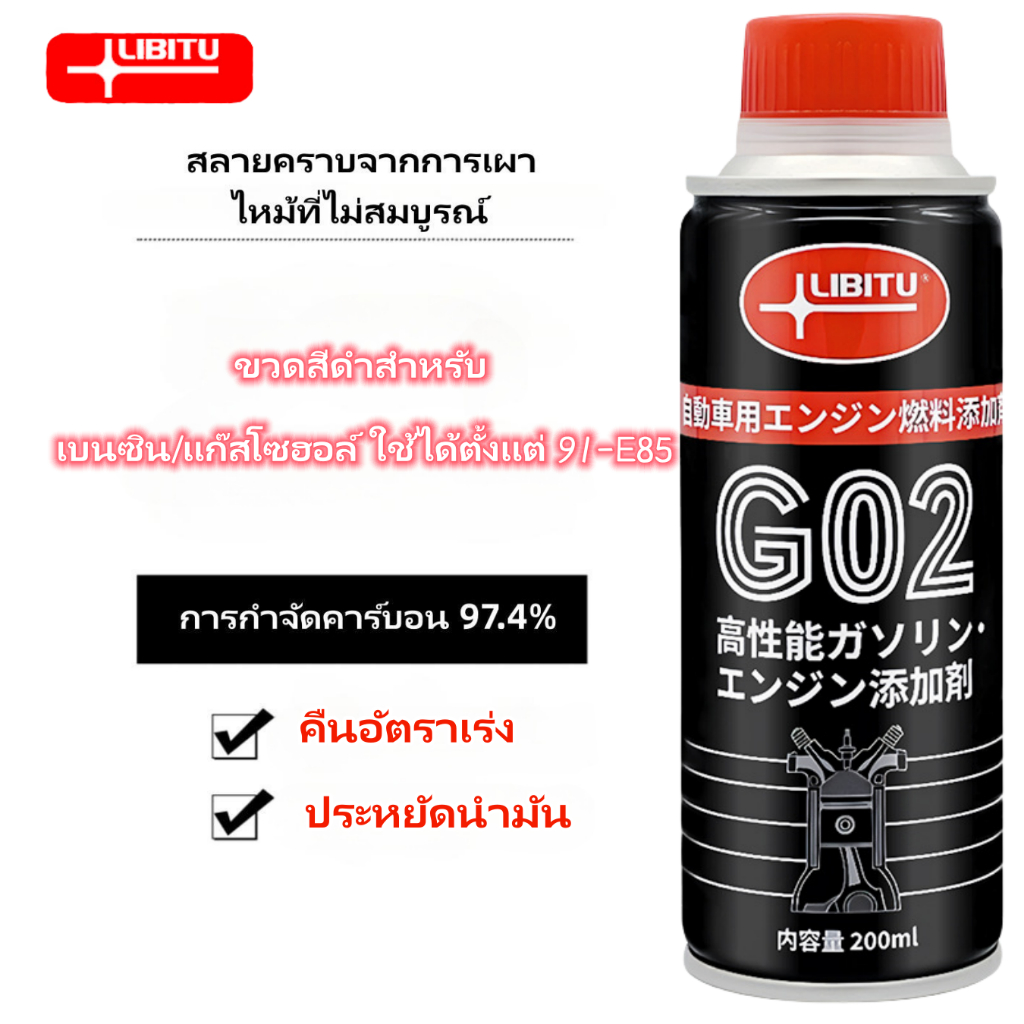 Libitu น้ำยาล้างหัวฉีดเบนซิน น้ำยาล้างเครื่องยนต์ น้ำยาล้างหัวฉีด น้ำยาล้างท่อไอเสีย ขจัดคาร์บอนและป