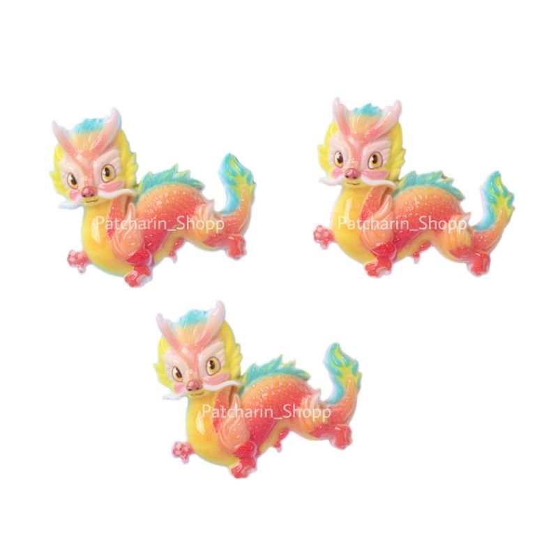 เรซิ่นมังกร เรซิ่นตรุษจีน งานเคลือบเงา อุปกรณ์ DIY เรซิ่นติดเคสมือถือ ตัวติดวิปครีมปลอม