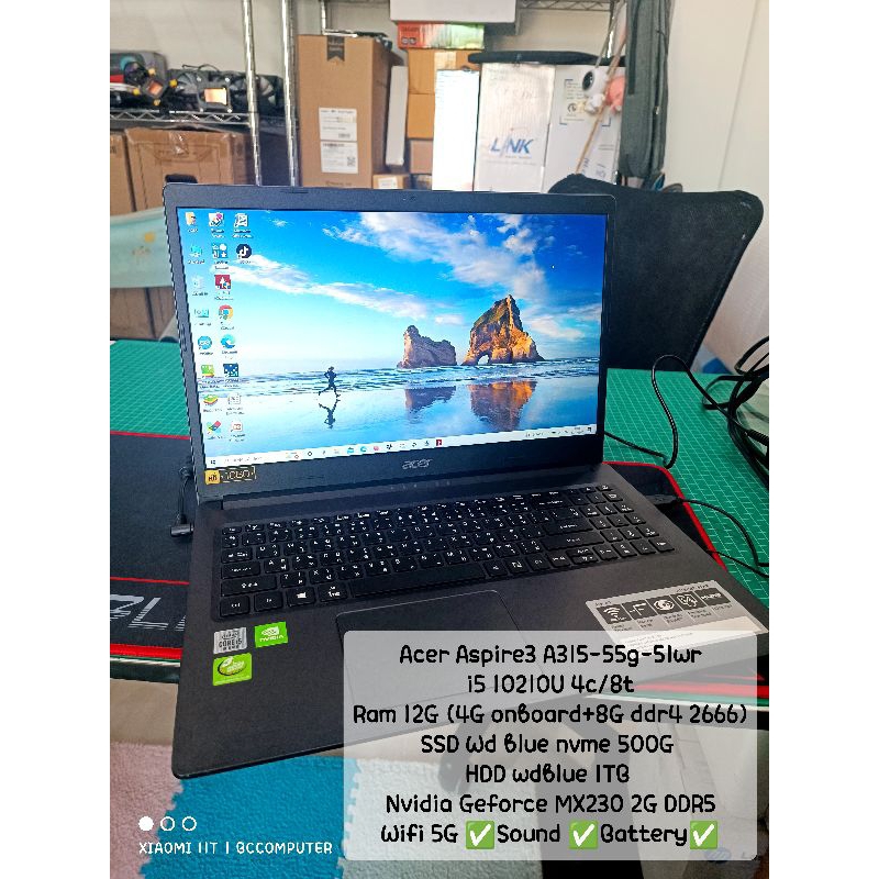 โน๊ตบุ๊คมือสอง Acer aspire 3 สินค้ามือสองสภาพดีพร้อมจัดส่ง