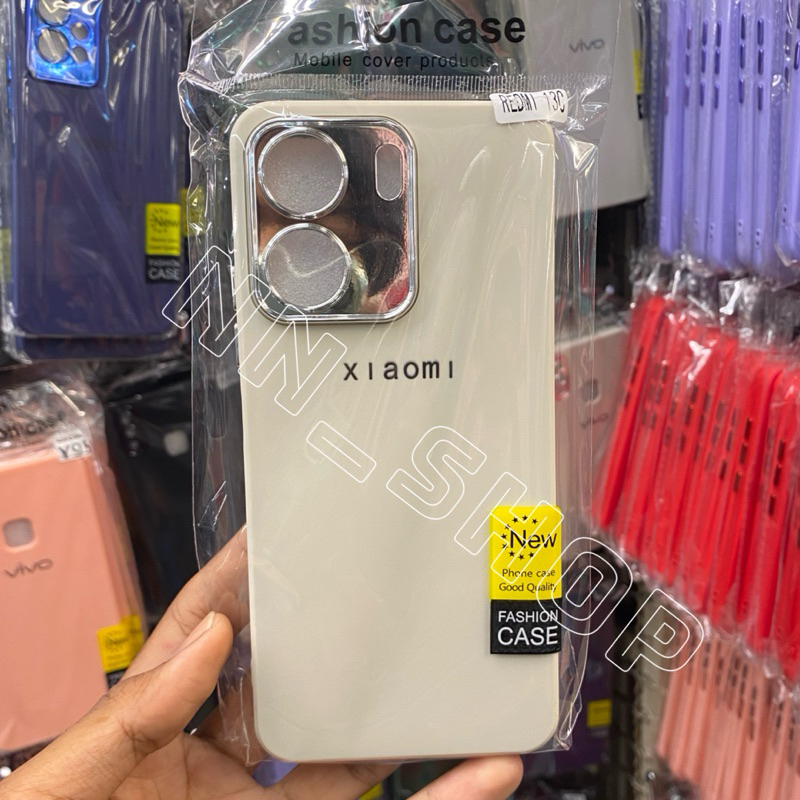 เคสกำมะหยี่สีขอบโครเมี่ยมมีโลโก้ รุ่นXiaomi Redmi 13C/Redmi 13C(5G) !ตรงรุ่น! (มี8สี)เคสสีพื้น สินค้าพร้อมส่งในไทย