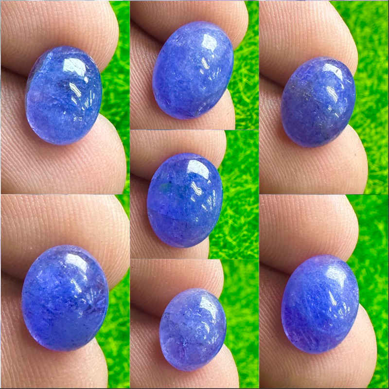 แทนซาไนต์หลังเบี้ย พลอยธรรมชาติ 100% Tanzanite cabochon 100% natural gemstone