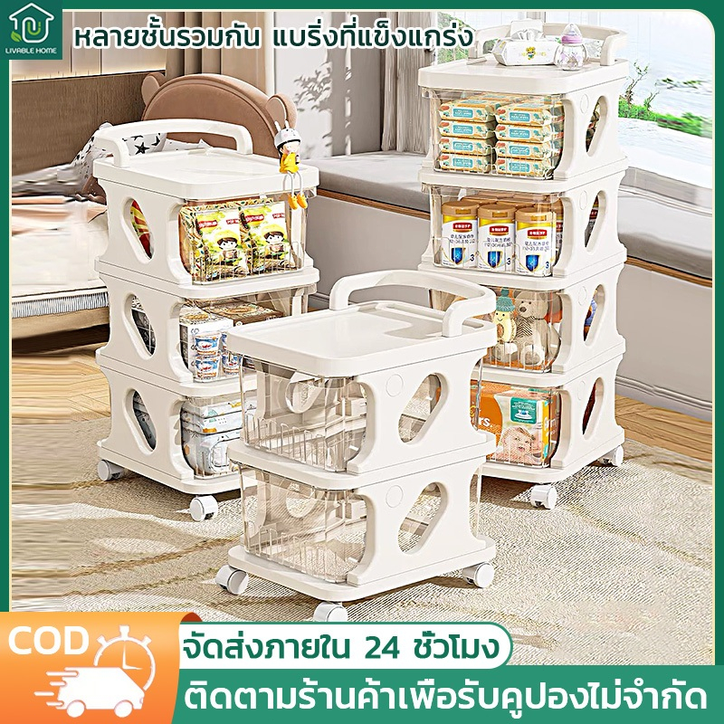 ตู้เก็บของ รถเข็น ชั้นวางของมีล้อ ชั้นเก็บของ ชั้นวางของ กล่องเก็บของ ตู้ลิ้นชักพลาสติก มีล้อชั้นวางอเนกประสง