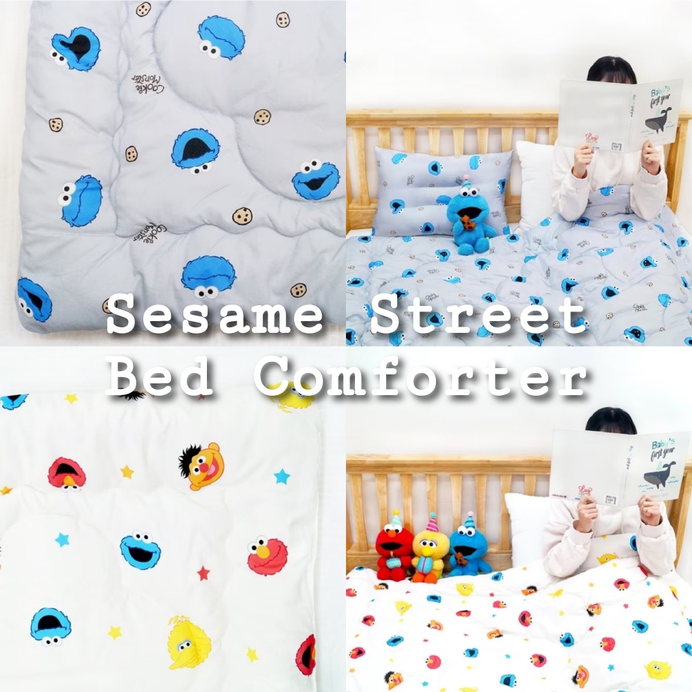 ( พร้อมส่ง ) Sesame Street Bed Comforter ผ้านวมนุ่ม ลาย Cookie Monster และผองเพื่อน