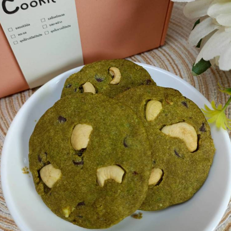 คุกกี้ชาเขียว อเมริกันคุกกี้รสชาเขียว หวานน้อย เครื่องแน่ ใช้เนยสดแท้ cookie matcha green tea