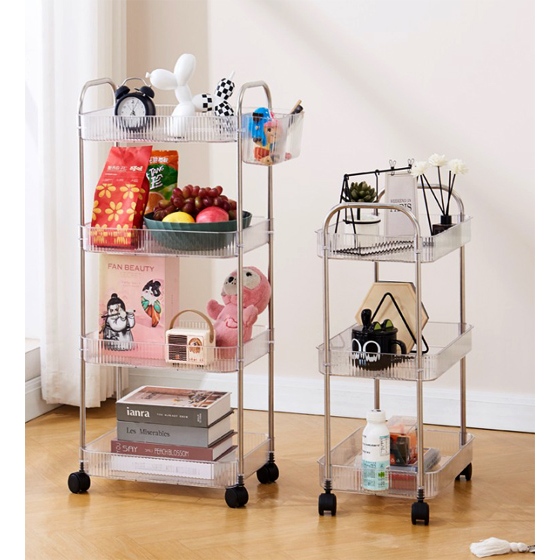 Yifeng Fur ชั้นวางหนังสือ ชั้นวางของอเนกประสงค์ ชั้นวางของมีล้อ เคลื่อนย้ายสะดวก รุ่นHL-913