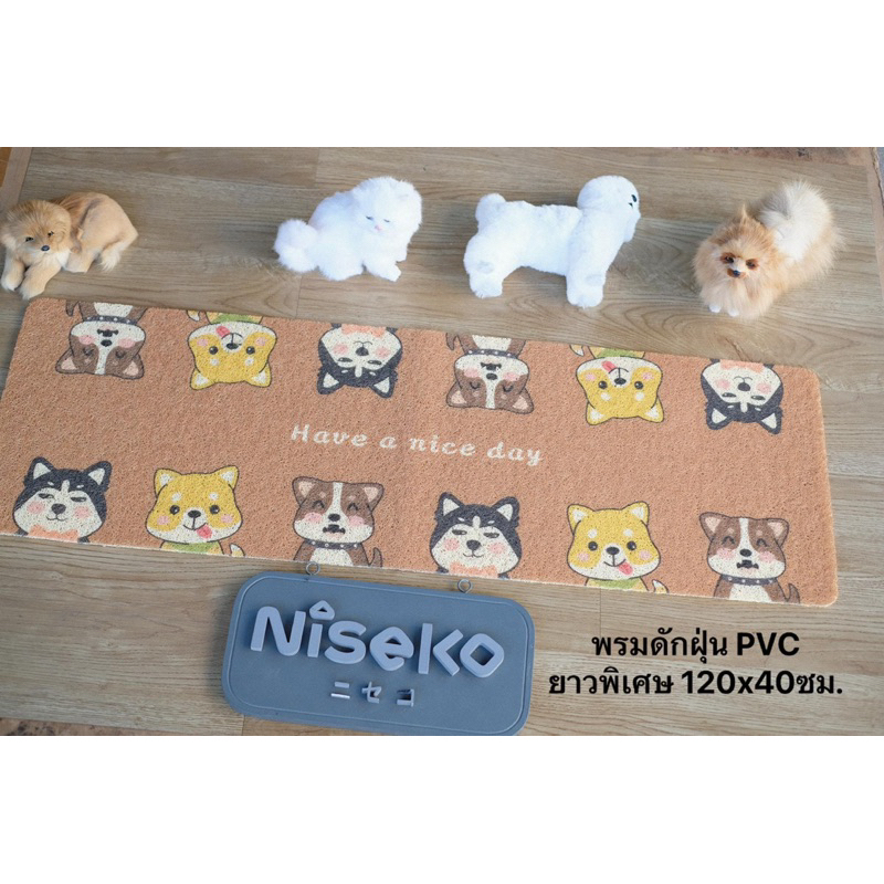 พรมใยดักฝุ่น PVC ยาวพิเศษ120x40ซม. กันลื่นดีมาก วางหน้าบ้าน นอกบ้าน