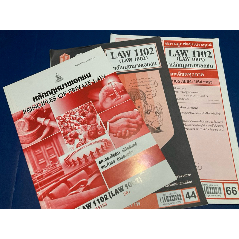 LAW1102 กฎหมายเอกชน (หนังสือ เนื้อหาสรุป ข้อสอบเก่า)มือสองสภาพดี