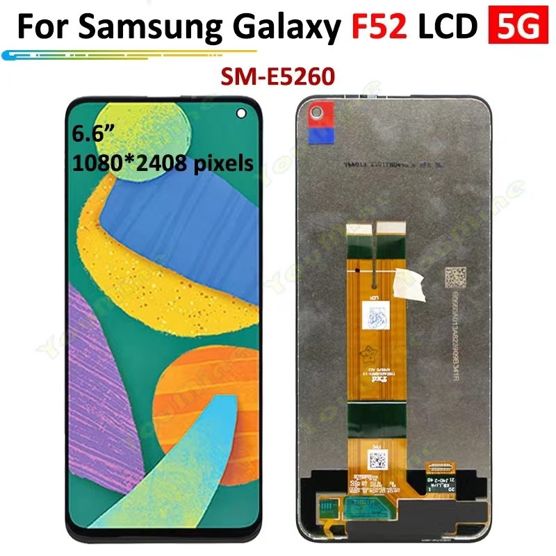 สำหรับ Samsung F52 5G E5260 / A8S G8870 / A60 A6060 โทรศัพท์มือถือหน้าจอประกอบภายในและภายนอก