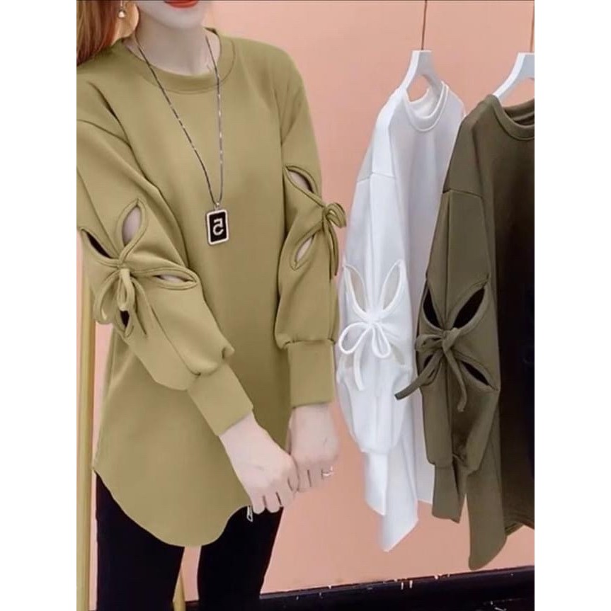 Chanan เสื้อคอตตอนเกาหลี แขนยาว สีพื้น ใส่ทำงาน สาวออฟฟิศ ทรงน่ารัก มี6สี รุ่นZP91